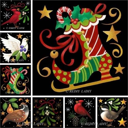 REDIY LADIY Diamond Embroidery New Year Picture Christmas Gift Full Square Rhinestones Needlework Hobby Crafts Home Decoration
