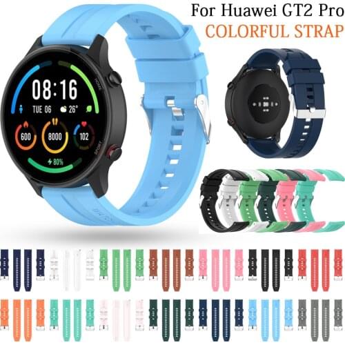 For Huawei Watch GT/GT 2 46mm/GT2 Pro Strap 22mm Silicone For Samsung Galaxy Watch 3 45mm replacement Bracelet Smart accessories