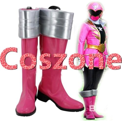 Kaizoku Sentai Gokaiger Gokai Pink Cosplay Shoes Boots Halloween Carnival Cosplay Costume Accessories