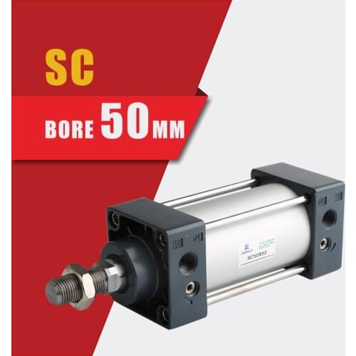 SC50-25 50mm Bore 25mm Stroke Dual Acting Aluminum Alloy Pneumatic Air Cylinder