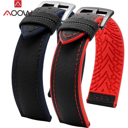 20mm 22mm 24mm Nylon Silicone Strap Waterproof Watchband for Omeg-a Speed master Men Rubber Replacement Bracelet Band for Mido
