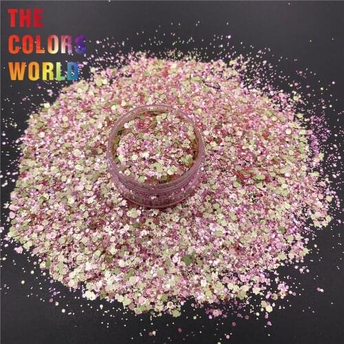 TCT-399 Mix Hexagon Chunky Spring Color Glitter Nails Glitter Nail Art Decoration Tumbler Crafts DIY Accessories Party Supplier