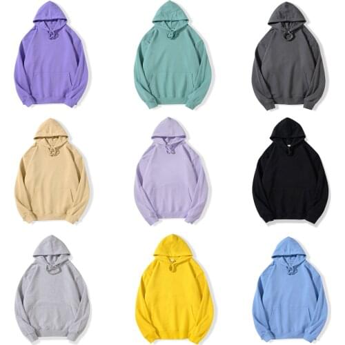 KANNISAK Oversize Hooded Hoodies Men and Women Solid Loose Hoodies Cotton Harajuku Sweatshirts Spring Autumn Couple Pullovers