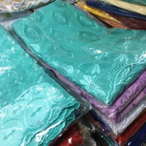 Party Q 2021High Quality African Nigerian Swiss Lace Fabric 100% Cotton Embroidery Swiss Wedding Party Dress