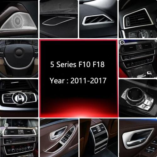 Car Inner Door Audio Speaker Gearshift Panel Door Armrest Reading Light Cover Trim Stickers for BMW 5 Series F10 F18 Accessories