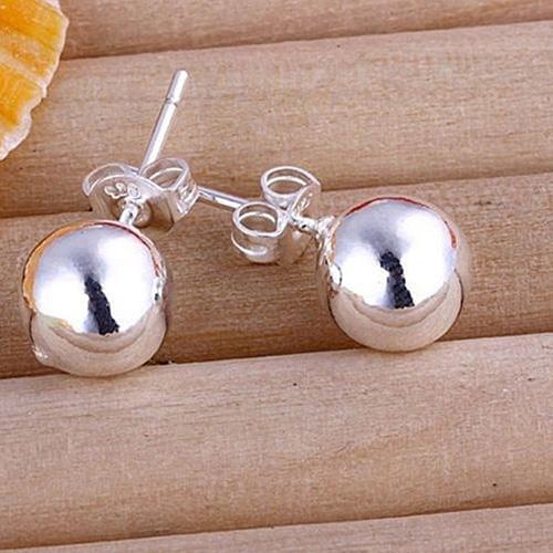 Stainless Steel High Quality Multi-color Polishing Round Ball Stud Earrings Safe Prevent Allergy Pins Size For Femmal Brin