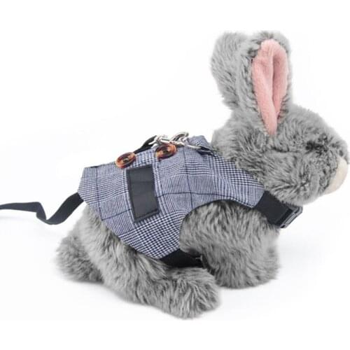 Small Pet Rabbit Harness Chest Strap Suit Jacket Adjustable Leash Set Outdoor Pet Vest with Pulling Rope Pet Accessories S/M/L