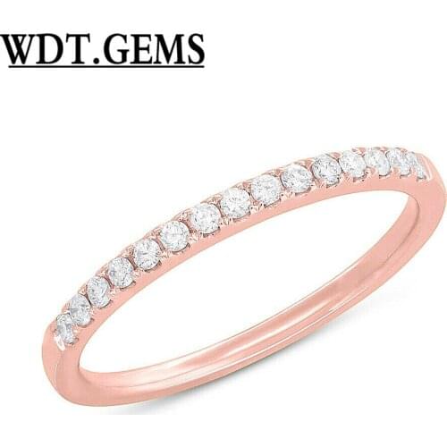 1.8 MM Womens 0.18CT 10K Yellow Gold Natural Round Cut Diamond Wedding Band Ring