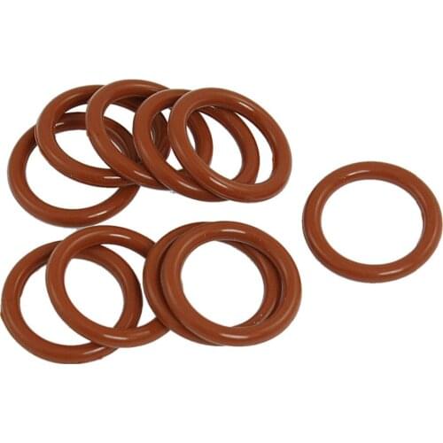 10 Pcs 26mm x 19mm x 3.5mm Red Silicone O Ring Shaft Seals