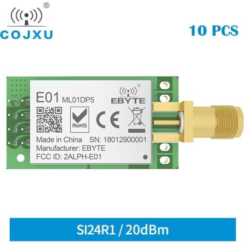10pcs Si24R1 2.4GHz 20dBm 100mW 2.5km Range DIP RF Module cojxu E01C-ML01DP5 Transceiver for Replacement of nRF24L01