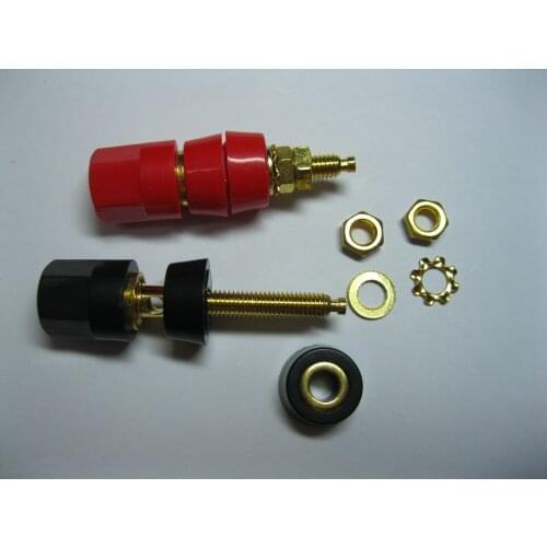120 Pcs Gold Plated Binding Post Banana Jack Length 50mm 2 colors Red & Black Non-transparent HIGH Quality HOT Sale