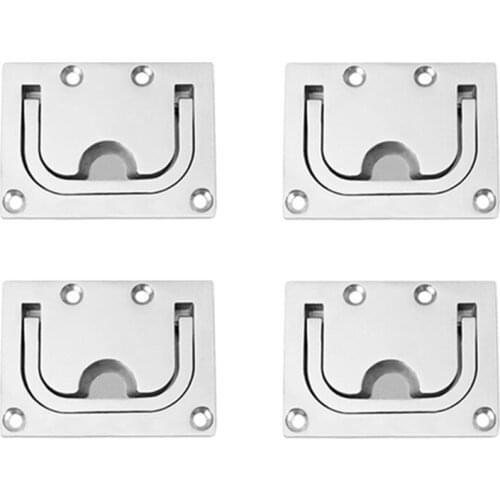 4PCS Stainless Steel 316 Flush Lift Handle Flush Hatch Lift Ring Hatch Pull Handle Locker Cabinet Boat Marine Hardware