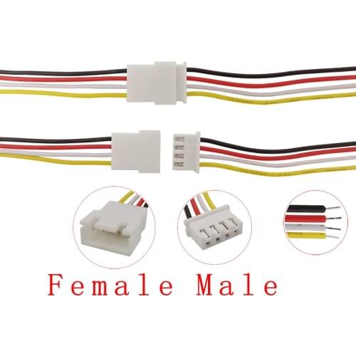 JST XH2.54 Pitch 2.54mm 4 Pin Male Female Plug Socket JST 2.54 Wire Connectors 26AWG Cable Length 20CM