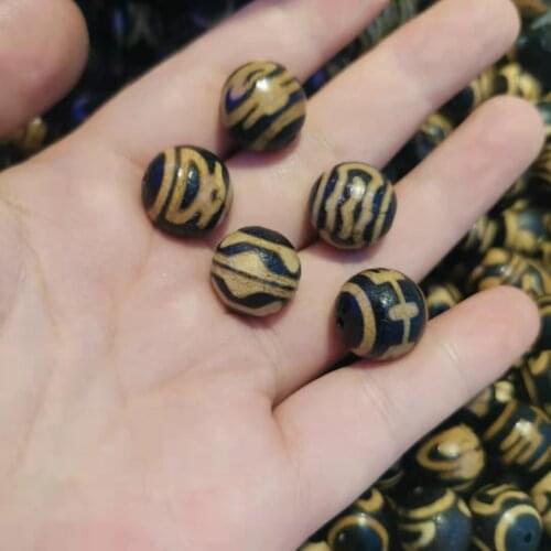 5pcs/lot old-fashioned God of Wealth swedish yellow agate dzi small barrel-shaped bulk beads jewelry accessories wholesale taki