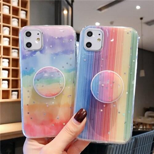 Stars Rainbow Soft TPU Case Cover For Huawei Nova 5T 5 5i 4 4E 3 3i 7 SE Mate 20 30 Pro P Smart 2019 With Stand Holder