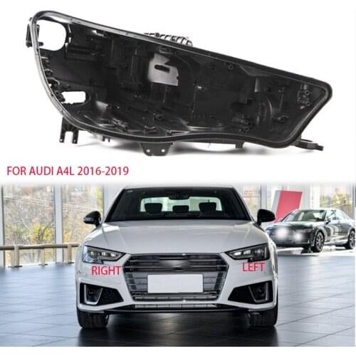 FOR audi A4L 2016-2019 shell Headlight black casing lens cover lampshade Headlight black base Black plastic house black shell