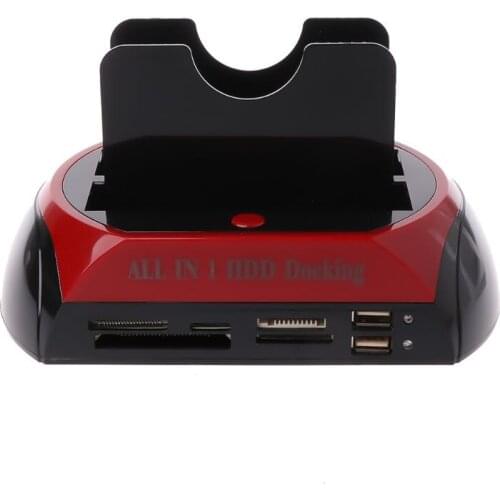 IDE SATA Dual All In 1 HDD Dock Docking Station Hard Disk Drive Hdd 2.5 3.5 Reader Usb 2.0 US External Box Enclosure Case