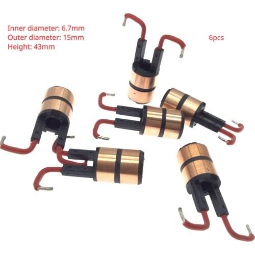 6pcs for Chery automobile generator slip ring garland copper head copper ring current collector ring