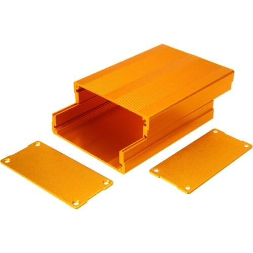 Gold Electronic Project Case Aluminum Enclosure Amplifier Circuit Board Box With 8 Screws 100x76x35mm