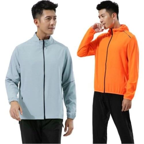 Autumn Sports Jackets Thin Solid Hoodies Outdoor Clothes Zipper Workout Sportswear Hoodie Breathable Running Coat