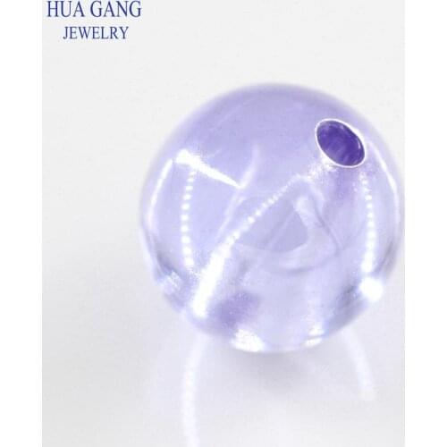 Lavender Stone Round Hole CZ Beads Cabochon Cut Synthetic Gems Cubic Zirconia Bead For Jewelry Making Size 6mm~12mm Wholesale