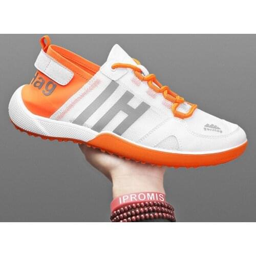 Summer Men Sneakers Light Breathable Mesh Low Lace-Up Casual Sports Shoes Fashion Male Zapatillas Walking Shoes Size 39-44