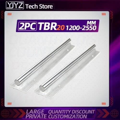 TBR20 linear guide rail: 2pcs TBR20 - 1200 1250mm to 2550mm linear rail for 3D printer,CNC