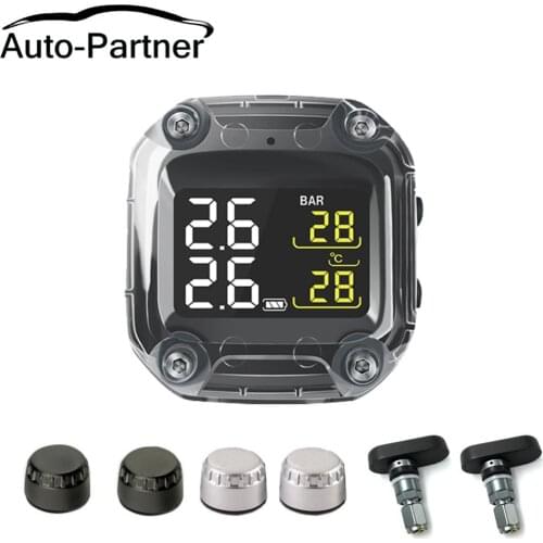M3-C Wireless Motorcycle TPMS Real Tire Pressure Monitoring System Externe Universal 2 External Internal Sensors LCD Display