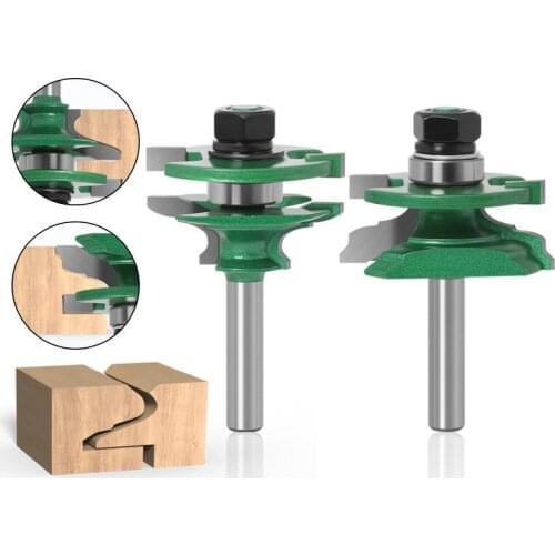 2Pcs 8mm Shank Milling Cutter Set T-slot With Bearing Wood Cutters Router Bits For Woodworking Cutting Wood Tool