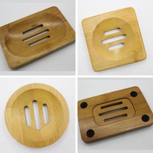 Natural Environmen Bamboo Soap Dish Wooden Soap Tray Holder Storage Soap Rack Plate Box Container for Bath Shower Plate Bathroom