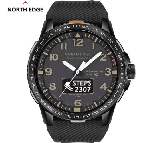 NORTH EDGE FLOAT Touch Screen Outdoor Digital Watch Message Reminder Weather Air Temperature Heart Rate Monitor Smart Wristband