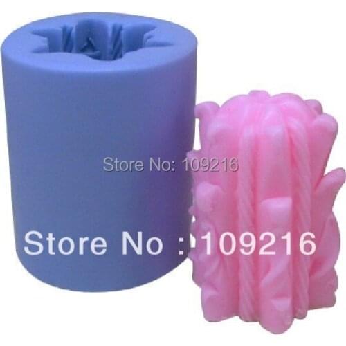New Style 3D Flower Cylindrical(LZ0033) Silicone Handmade Candle/Soap Mold Crafts DIY Mold