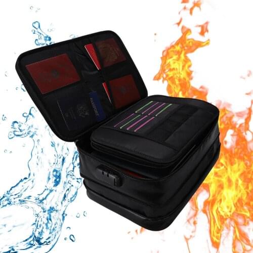 Large Capacity Document Organizer Passport Card Storage Bag Multi-Layer Travel Waterproof Bag With Lock Storage Organizer Pouch