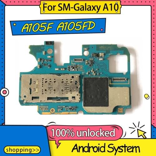 Original Motherboard Mainboard LogicBoard For Samsung Galaxy A10 A105F/G A105FD/DS Motherboard With Android System,Free Shipping