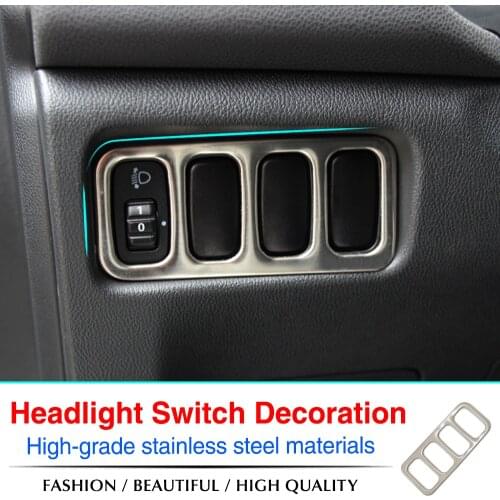 Stainless steel front button cover ring trim For MITSUBISHI ASX 2011 2012 2013