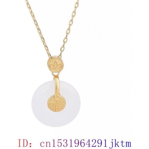 White Jade Doughnut Pendant Jewelry Chalcedony Women Amulet Gemstone Natural Fashion Gifts Crystal Necklace Charm 925 Silver