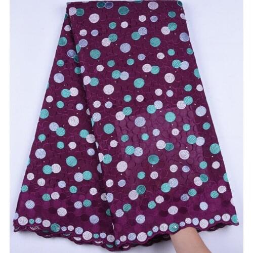 Latest Swiss Cotton African Lace Fabric Embroidery Swiss Voile Lace In Switzerland With Stones Nigerian Voile Lace Fabric F1658