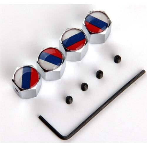POSSBAY 10 Sets New Antitheft Stainless Silver Car Wheel Tire Valves Tyre Air Caps Cover Russia UK US Italy France German Flag