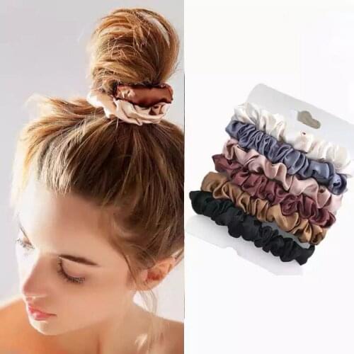 6pcs 5pcs/set Hair Scrunchies Women Rubber Bands Hairband Rings Ponytail Holder Hairbands Lady Grils Hair Tie Rope Ins