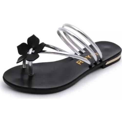 Shoes Woman Sandals and Slippers Shoes Two Wear Women Casual Summer Wear Flat Flip Flops Casual Fashion Flowers