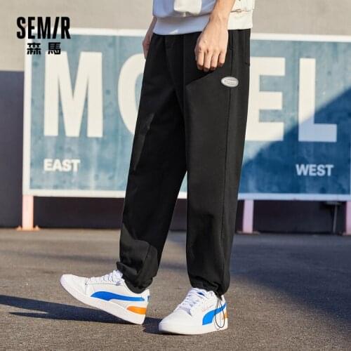 SEMIR Casual Pants Men Trend Black Pants Are Thin 2021 Spring New Ins Net Red Beam Mouth Trousers