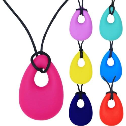Angel Tears Silicone Baby Teether Necklace,Sensory Chew Pendant Teeth Training and Biting Necklace For Kids With Autism,Anxiety
