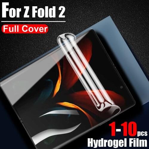 1-10pcs 999D Ultra Clear Hydrogel Film Soft Full Screen Protector Coverage for Samsung Galaxy Z Fold 2/3 Protective Film+cloth