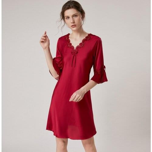 Women Silky Nightgown Satin Nightdress Sleepwear Casual Nightwear Intimate Lingerie Sexy Home Clothes Home Dressing Gown