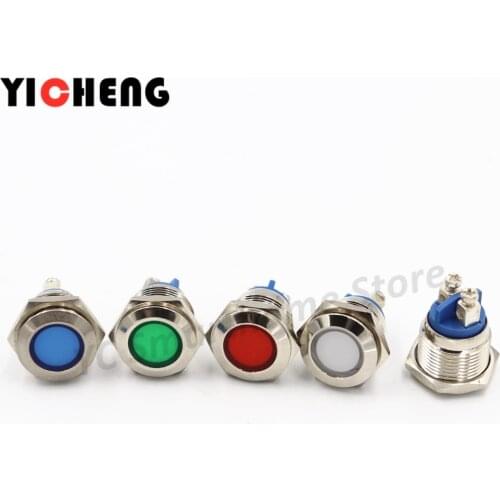 1Pcs LED metal indicator power waterproof signal light screw foot 6mm/8mm/10mm/12mm