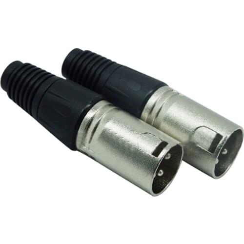 1Pcs Type Mic Microphone XLR Male 3-Pin Audio Cable Connector Solder Sound Cannon Cable Plug for Audio Karaoke Microphone