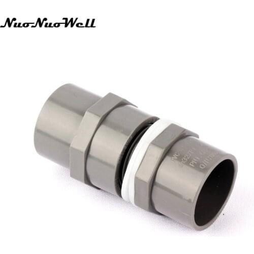 1pcs NuoNuoWell Plastic PVC 1" 32mm Waterproof Hose Pipe Straight Connector for Aquarium Fish Tank Joint Water Tank Pipe Parts