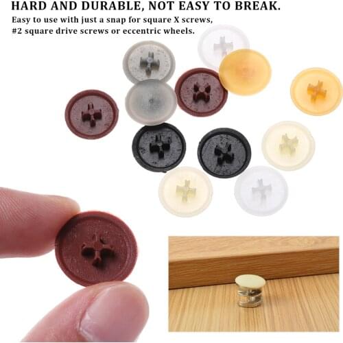 100Pcs/Bag 17mm Screw Protective Cap Covers Self-Tapping Flat Phillips Screw Cap Nuts Plastic Covers Furniture Exterior Tools