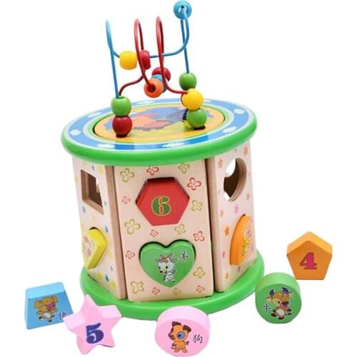 2 In 1 Activity Cube for 1 Year Old Toddlers Boys Girls - Wooden Activity Center