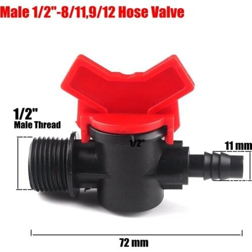 20pcs 1/2" - 8/11mm Garden Hose Switch Hi-Quality Drip Irrigation Ball Valve Pipe Valve Agriculture Watering System Fittings